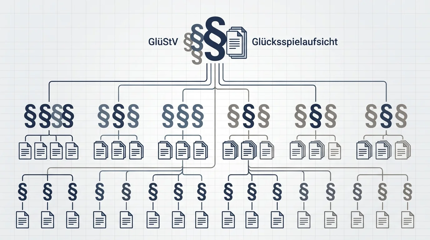 Schematische Darstellung der zentralen Paragraphen des österreichischen Glücksspielgesetzes
