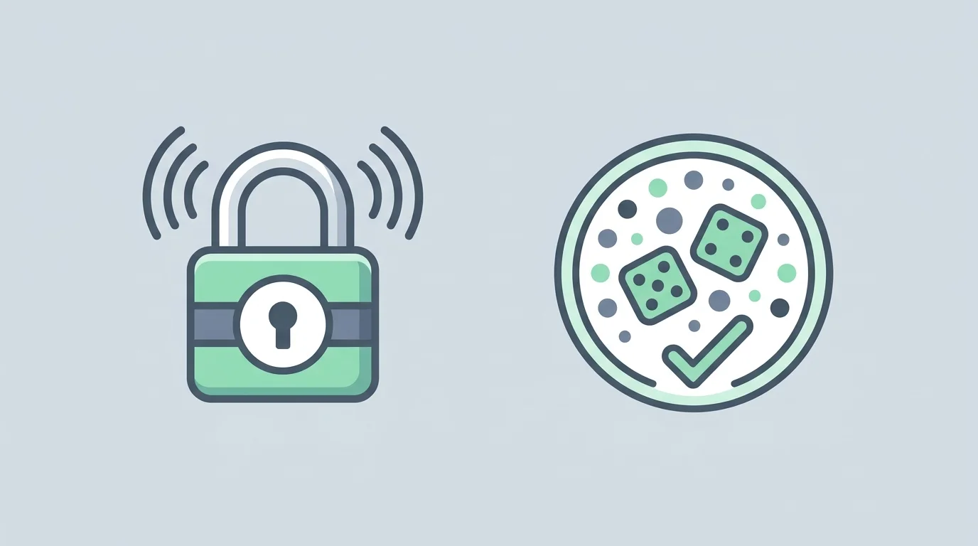 Symbole für SSL-Verschlüsselung und RNG-Zertifizierung als technische Sicherheitsmerkmale eines Online-Casinos